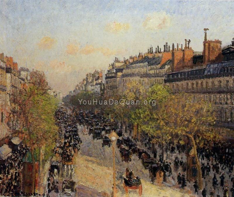 Boulevard Montmartre, Sunset - 卡米耶·毕沙罗